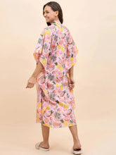 Long Kaftan Dress in Pink Watermelon Print